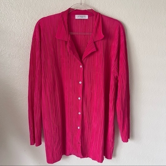 Storets Maria Oversized Plisse Shirt size medium - Picture 5 of 8